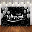 Mocsicka Happy Retirement Party Supplies Sliver Balloons and Stars Backdrop-Mocsicka Party