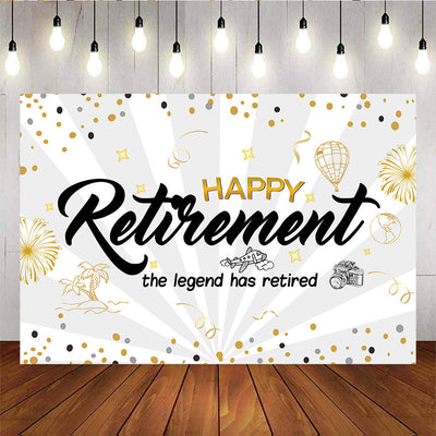 Mocsicka Happy Retirement Backdrop Traveling and Vacation Photo Background-Mocsicka Party