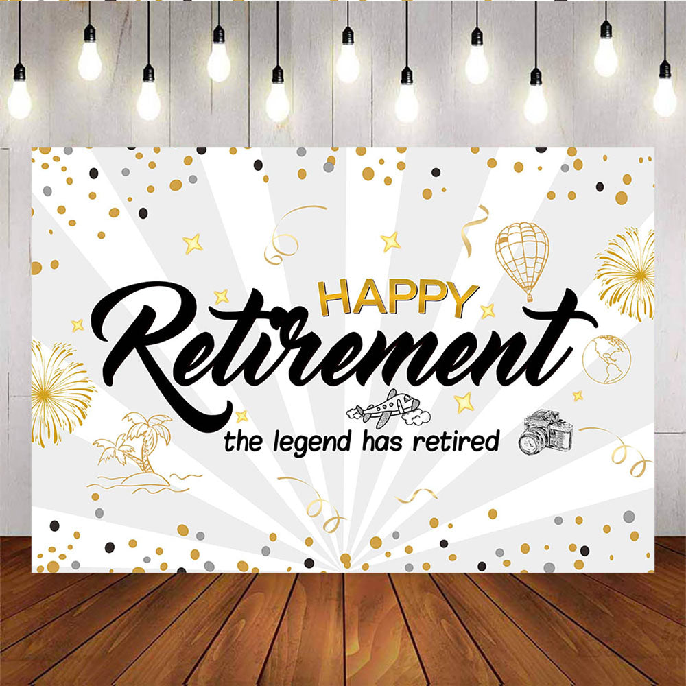 Mocsicka Happy Retirement Backdrop Traveling and Vacation Photo Background-Mocsicka Party