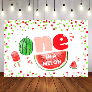Mocsicka One Theme Party Props Summer Watermelon 1st Birthday Party Backdrop-Mocsicka Party