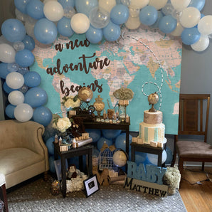 Mocsicka A New Adventure Begins Travel Around the World Happy Birthday Party Decor-Mocsicka Party