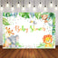 Mocsicka Wild Animals and Plam Leaves Baby Shower Backdrop Custom Newborn Background-Mocsicka Party