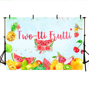 Mocsicka Twotti Frutti Backdrop 2nd Birthday Party Fruits Photo Background