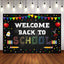 Mocsicka Welcome Back to School Backdrop Blackboard Colorful Dots Decor Props-Mocsicka Party