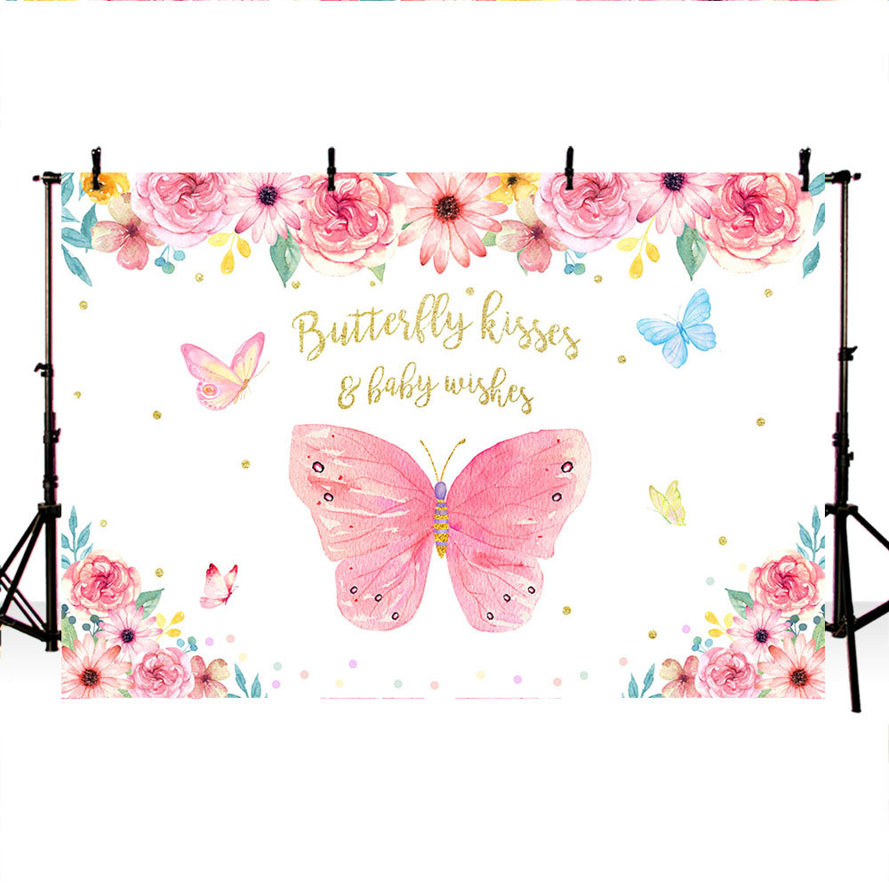 Mocsicka Spring Florals and Butterflies Baby Shower Decoration Props