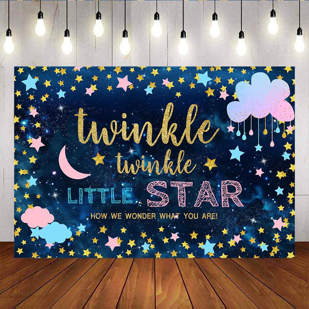 Mocsicka Twinkle Little Star Baby Shower Backdrop Starry Sky Photo Background-Mocsicka Party