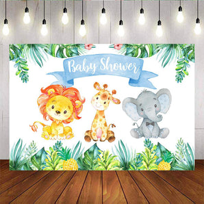 Mocsicka Spring Theme Baby Shower Backdrop Wild Animals Newborn Back Drops