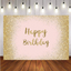 Mocsicka Golden Dots and Flowers Happy Birthday Backdrop and Balloon kit