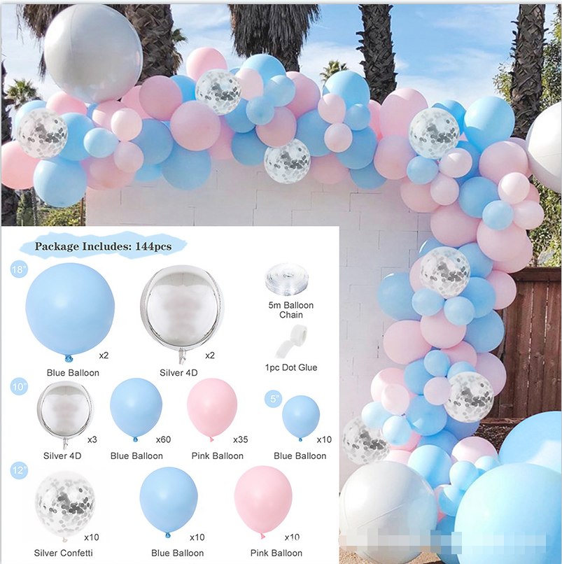 Mocsicka Balloon Arch Blue Pink Balloons Set Party Decoration-Mocsicka Party