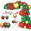 Mocsicka Balloon Arch 147Pcs Green and Red and Christmas Tree set Christmas Decor