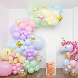 Mocsicka 120Pcs Unicorn Theme Balloon Arch Birthday Party Balloon Decoration-Mocsicka Party