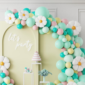Mocsicka Balloon Arch Daisy Macaroni Blue Balloons Set Party Decoration-Mocsicka Party