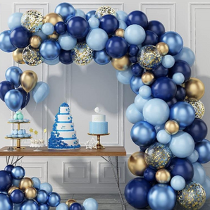 Mocsicka Balloon Arch Blue Metal Gold Balloon Set Party Decoration-Mocsicka Party