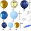 Mocsicka Balloon Arch Blue Metal Gold Balloon Set Party Decoration
