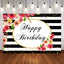Mocsicka Stripes and Flowers Happy Birthday Backgrounds-Mocsicka Party