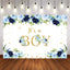 Mocsicka It's a Boy Blue Rose Flowers Baby Shower Party Banners-Mocsicka Party