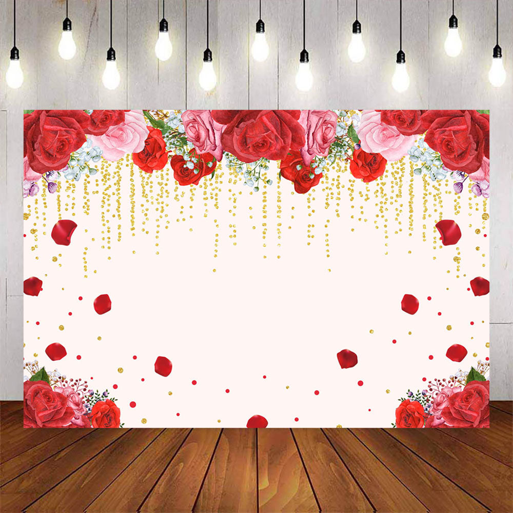Mocsicka Happy Valentine's Day Red Rose Photo Background-Mocsicka Party