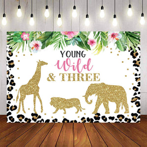 Mocsicka Young Wild Three Golden Animals Birthday Party Decor-Mocsicka Party