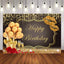 Mocsicka Golden Balloons and Champagne Happy Birthday Backdrop-Mocsicka Party
