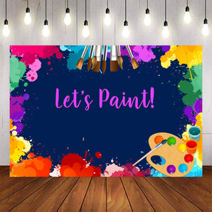 Mocsicka Let's Paint Party Backdrop Oil Painting Photo Banners-Mocsicka Party
