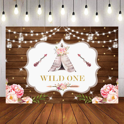 Mocsicka Wild One Theme Wooden Floor Birthday Party Props-Mocsicka Party