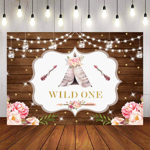 Mocsicka Wild One Theme Wooden Floor Birthday Party Props-Mocsicka Party