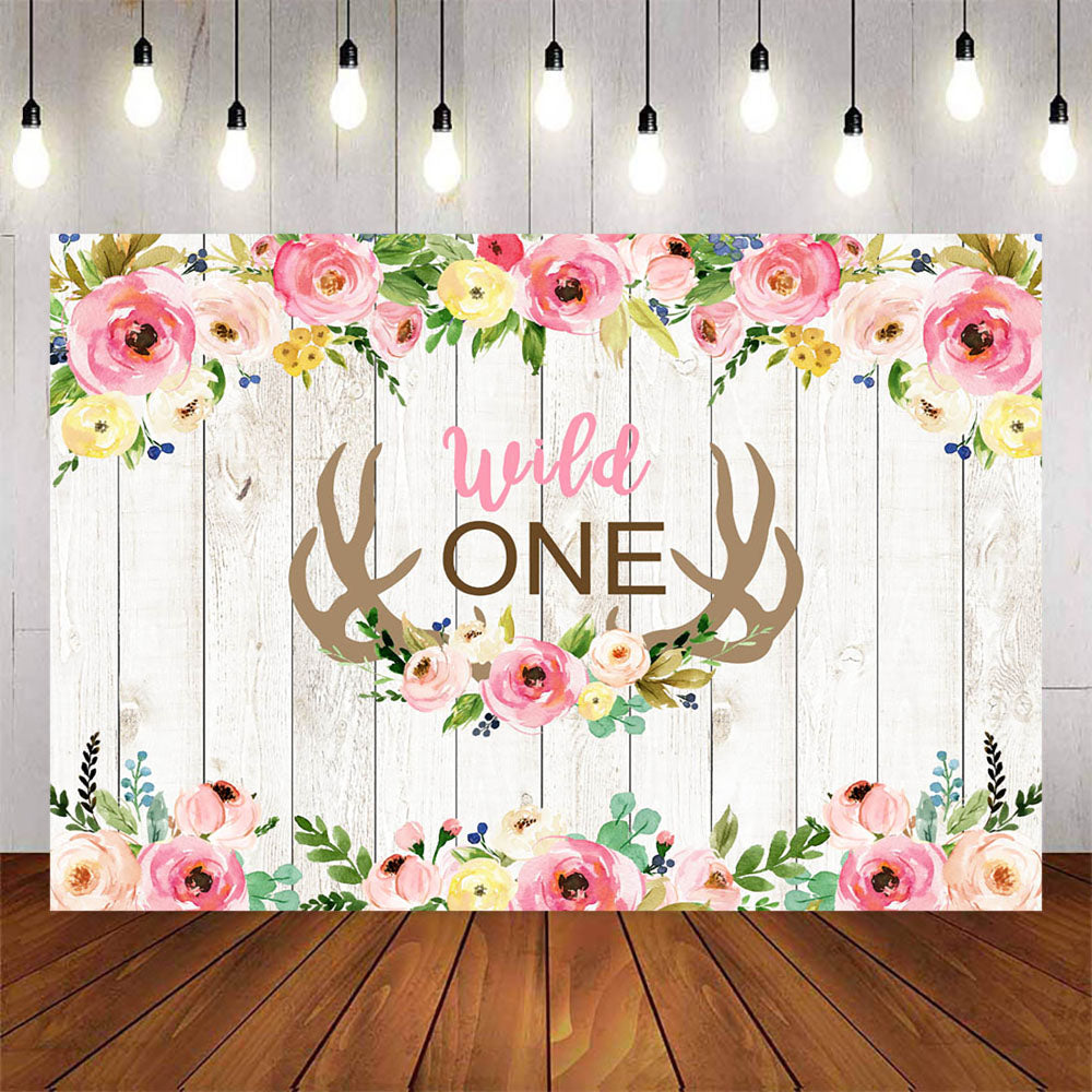 Mocsicka Wild One Flowers and Floor Birthday Party Backdrops-Mocsicka Party