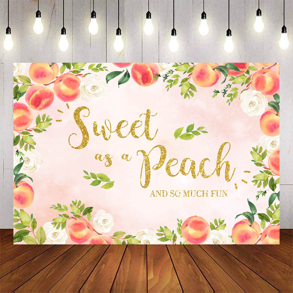 Mocsicka Sweet as a Peach Baby Shower Party Backgrounds-Mocsicka Party