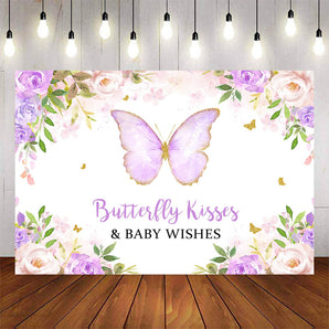 Mocsicka Butterfly Kisses Baby Shower Party Backgrounds-Mocsicka Party
