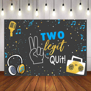 Mocsicka Two Legit to Quit Happy 2nd Birthday Party Backdrop-Mocsicka Party