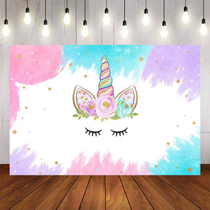 Mocsicka Unicorn Theme Happy Birthday Party Backgrounds-Mocsicka Party