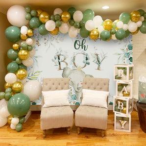 Mocsicka Oh Boy Little Elephant Baby Shower Party Backdrops-Mocsicka Party