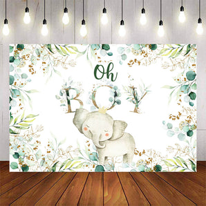 Mocsicka Oh Boy Little Elephant Baby Shower Party Backdrops