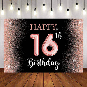 Mocsicka Happy 16th Birthday Pink Dots Theme Party Background-Mocsicka Party
