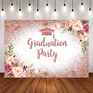 Mocsicka Flowers and Pink Dots Graduation Party Background-Mocsicka Party