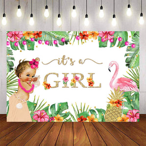 Mocsicka It's a Girl Flamingo Theme Baby Shower Back Grounds-Mocsicka Party
