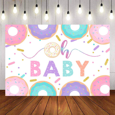 Mocsicka Sweet Donuts Oh Baby Shower Party Backdrop-Mocsicka Party