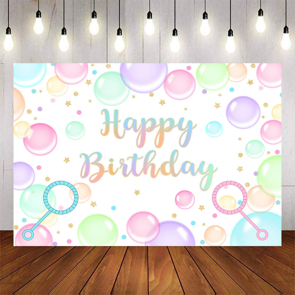 Mocsicka Bubble and Stars Happy Birthday Party Backgrounds-Mocsicka Party