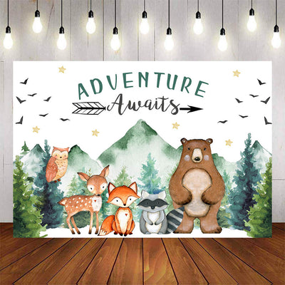 Mocsicka Adventure Awaits Forest Animals Baby Shower Banners-Mocsicka Party