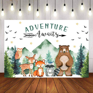 Mocsicka Adventure Awaits Forest Animals Baby Shower Banners-Mocsicka Party