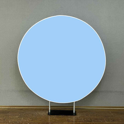 Mocsicka Pure Color Blue Background Custom Round Cover-Mocsicka Party