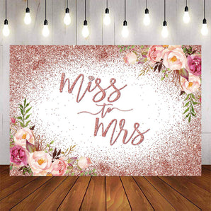 Mocsicka Miss to Mrs Pink Flowers and Dots Photo Banners-Mocsicka Party