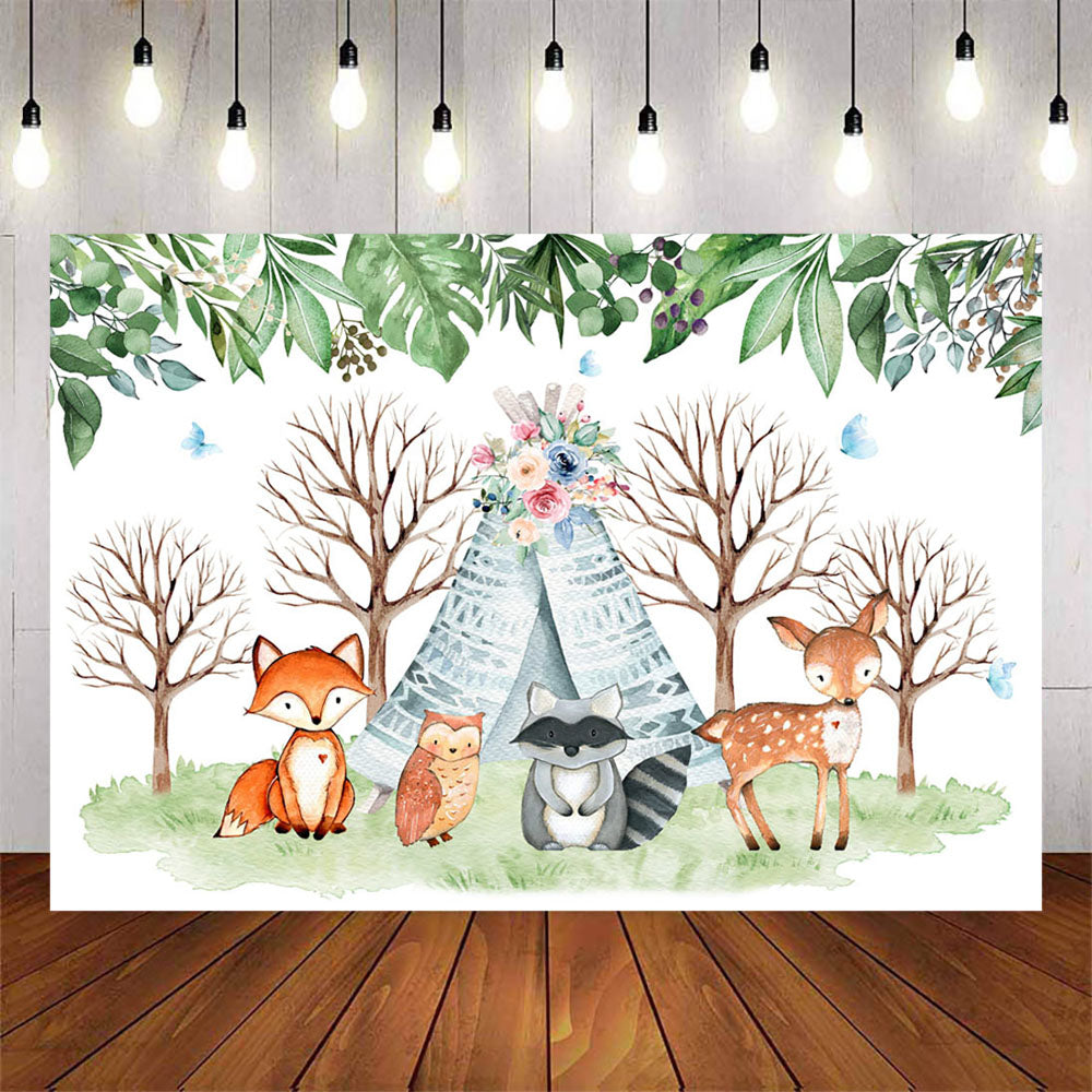 Mocsicka Animals Boy Go Camping Birthday Backdrop-Mocsicka Party
