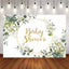 Mocsicka Green Leaves Gold Dots Baby Shower Banner-Mocsicka Party