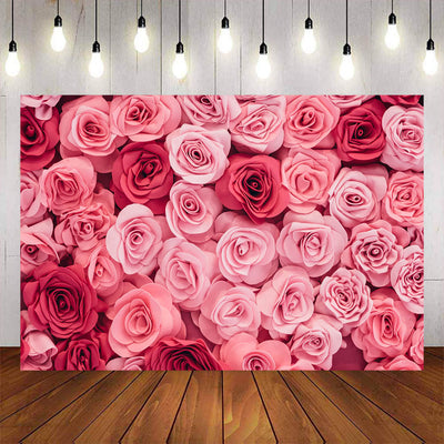 Mocsicka Pink Rose Happy Valentine's Day Photo Banner-Mocsicka Party