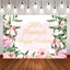 Mocsicka Let's Flamingo Happy Birthday Backdrop Pink Flowers and Leaves Background-Mocsicka Party