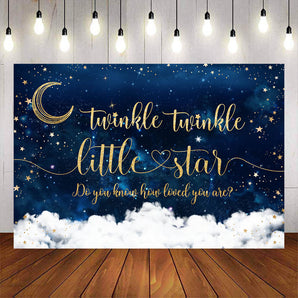 Mocsicka Starry Sky Twinkle Little Star Baby Shower Backdrop-Mocsicka Party