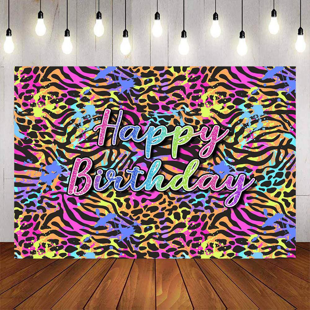 Mocsicka Color Leopard Happy Birthday Background-Mocsicka Party