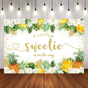 Mocsicka A Little Sweetie is on the Way Pineapple Baby Shower Backdrop-Mocsicka Party