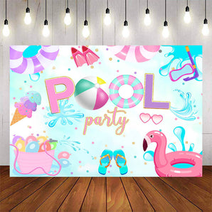 Mocsicka Summer Ice Cream Pool Party Backdrop-Mocsicka Party
